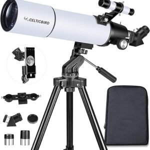 80mm Refractor Telescope with AZ Mount, Phone Adapter & Backpack