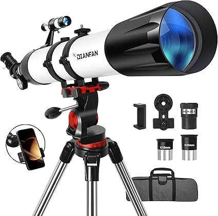 Dianfan Telescope,90mm Aperture 800mm Telescopes for Adults Astronomy