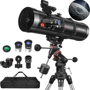 MEEZAA Telescope, 150EQ Newtonian Reflector Telescope for Adults Astronomy Beginners