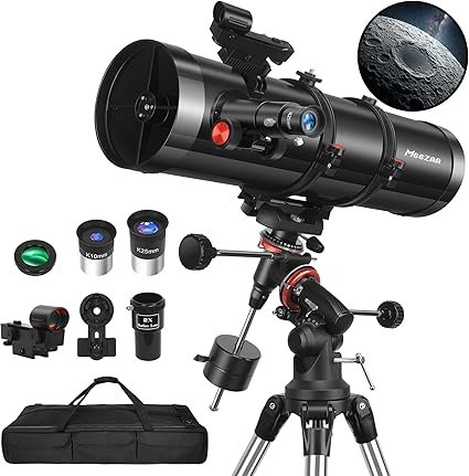 MEEZAA Telescope, 150EQ Newtonian Reflector Telescope for Adults Astronomy Beginners