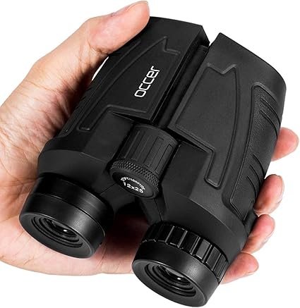 Occer 12x25 High-Powered Compact Binoculars for Adults and Kids, Waterproof Large Eyepiece Binoculars with Low Light Vision for Bird Watching, Outdoor Adventures & Sightseeing